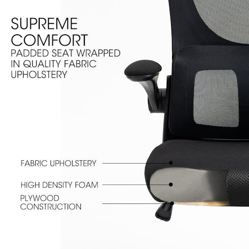 NNEMB Ergonomic Office Desk Chair-Lumbar Support-Mesh Fabric-Adjustable Headrest-Retractable Armrests-Black
