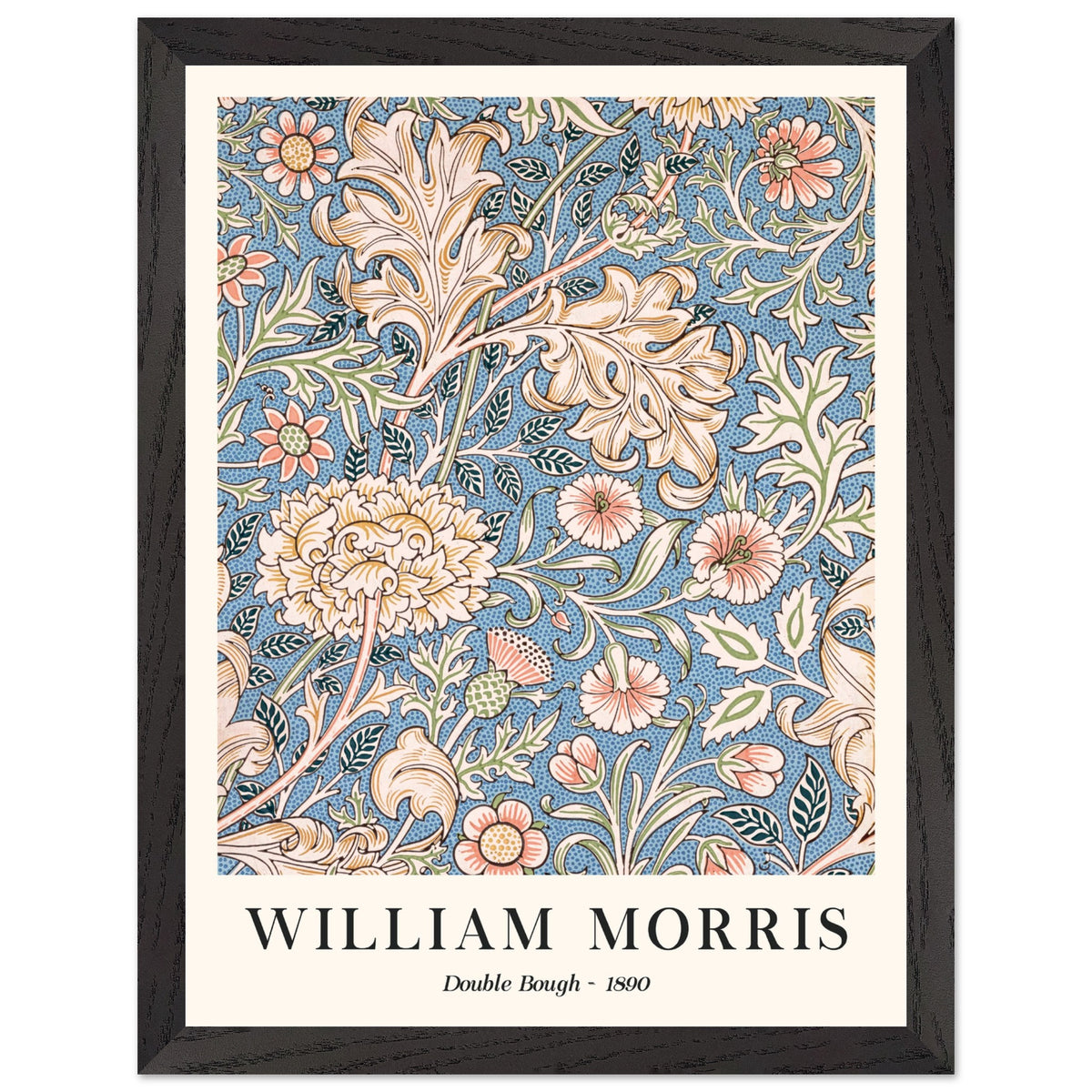 Artfulprints Poster met Lijst William Morris - Double bough 1890  - 30x40 cm - Blauw