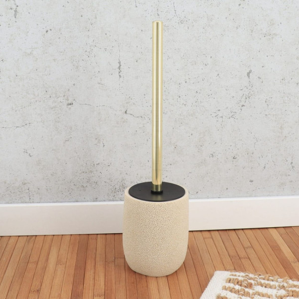 Szczotka toaletowa LUMI beż piaskowy z porowatą strukturą 39 cm