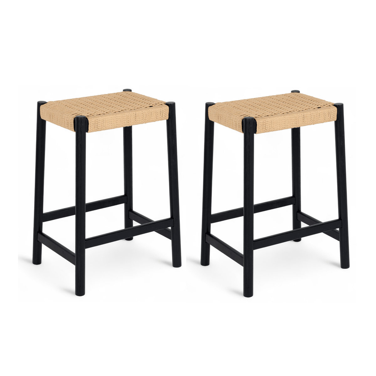 Furnhouse barkruk Ida - Zwart - Set van 2