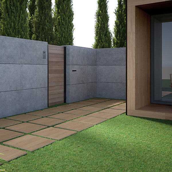 Carrelage sol extérieur en grès cérame émaillé effet bois taupe l.60 x L.60 x ép.2 cm Parkwood
