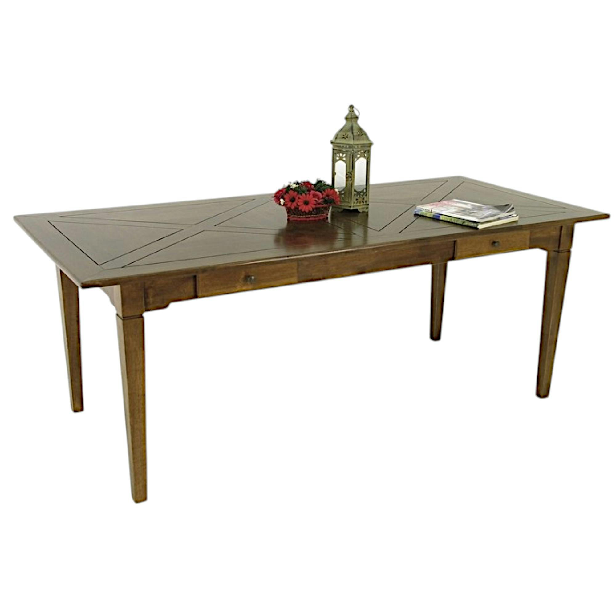 Table de repas Hévéa 2 tiroirs 200x90x76cm MAORI TRADITION