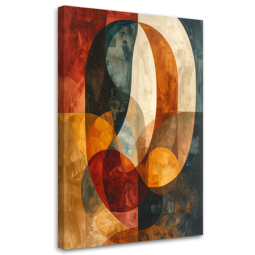 Obraz na płótnie do salonu, Abstrakcja geometria w beżowo złotych i 20x30