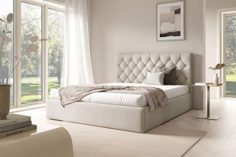 Bedframe 160x200 cm Aurelia fluweel met opbergruimte