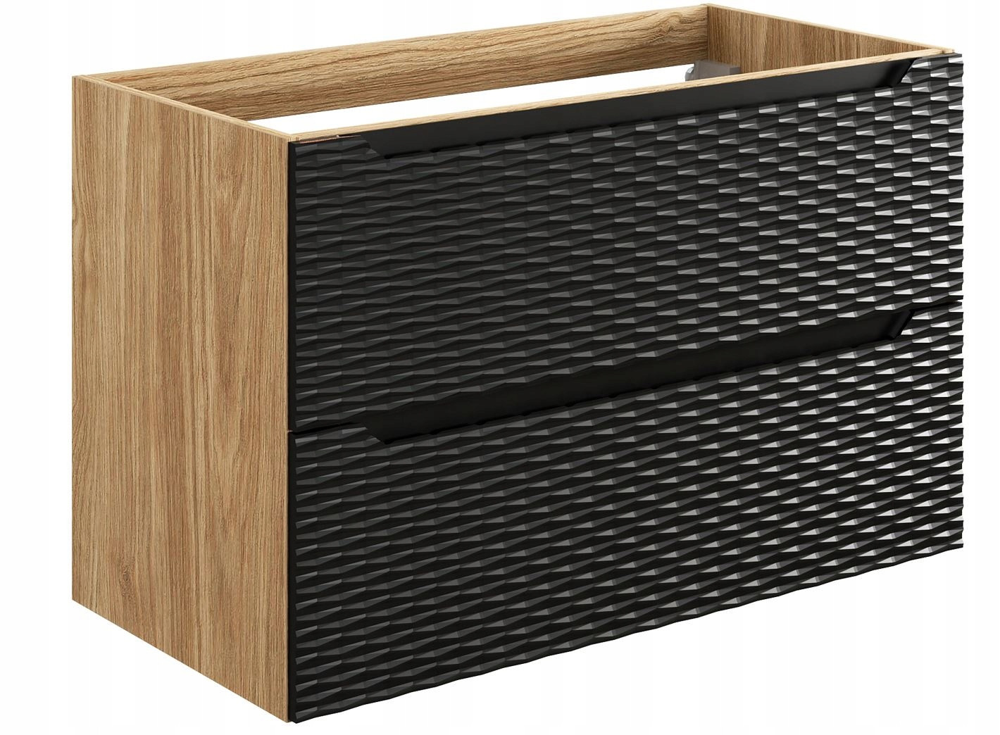 Szafka pod Umywalkę 90 cm Wisząca FRONT 3D! OCEAN BLACK