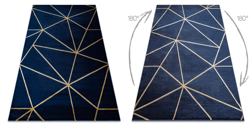 Dywan EMERALD ekskluzywny 1013 glamour, stylowy geometryczny 80x150 cm