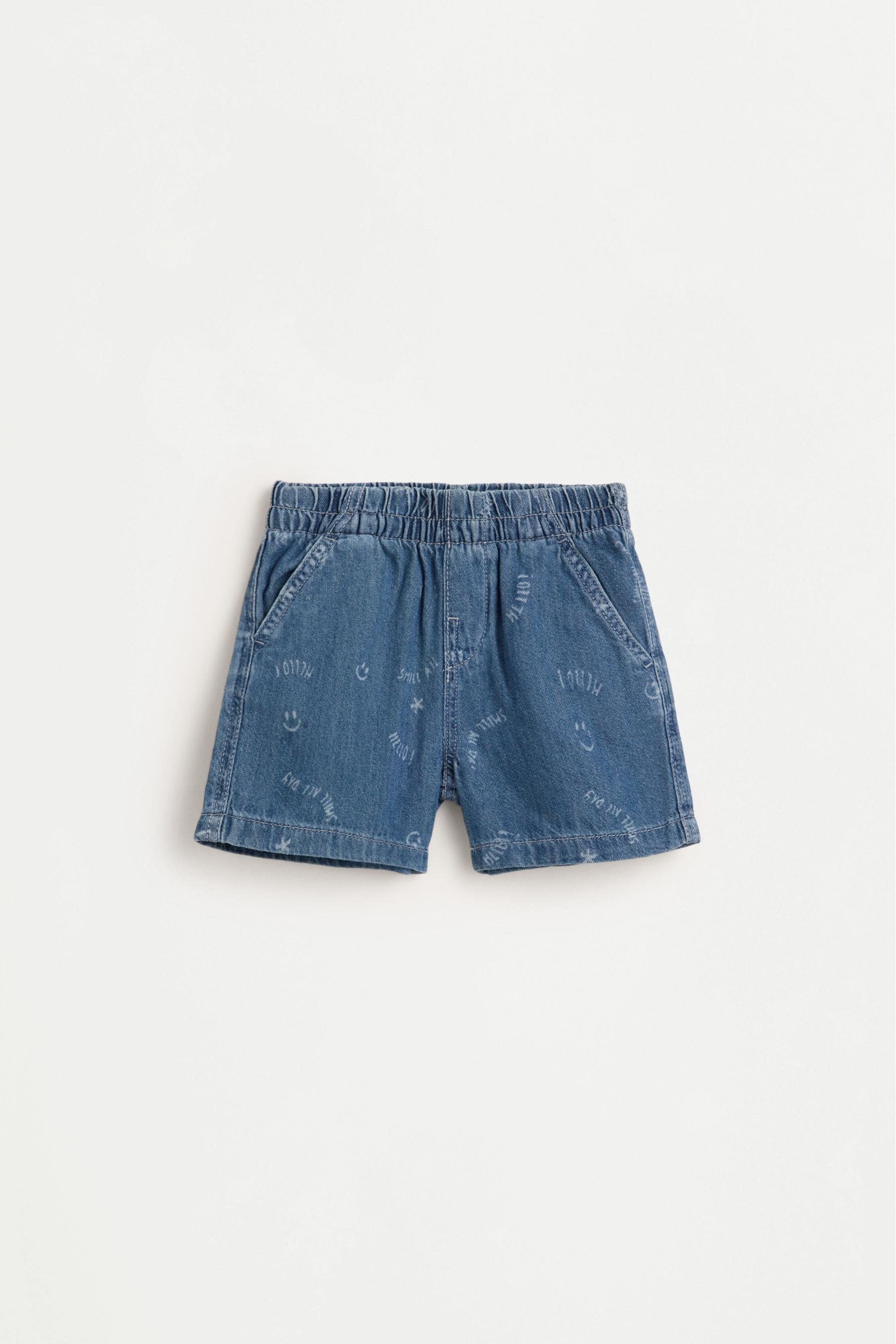 Bermuda denim jogger estampada