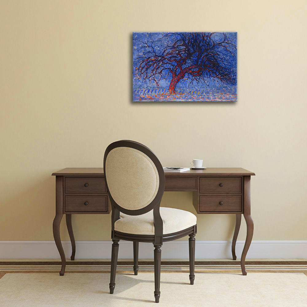 - Tableau impression sur toile Arbre Rouge Piet Mondrian 80x100cm