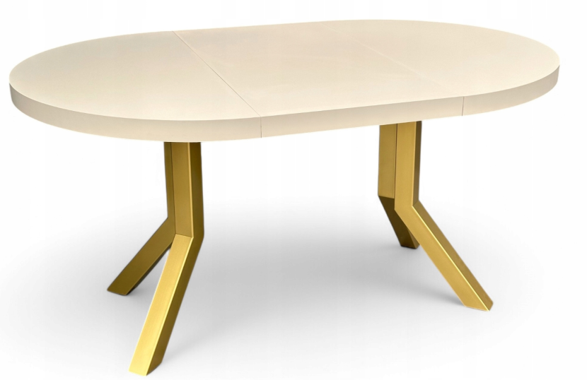 Stół okrągły 110 cm rozkładany do 210 cm Kaszmir   ZŁOTE nogi METAL SLIM