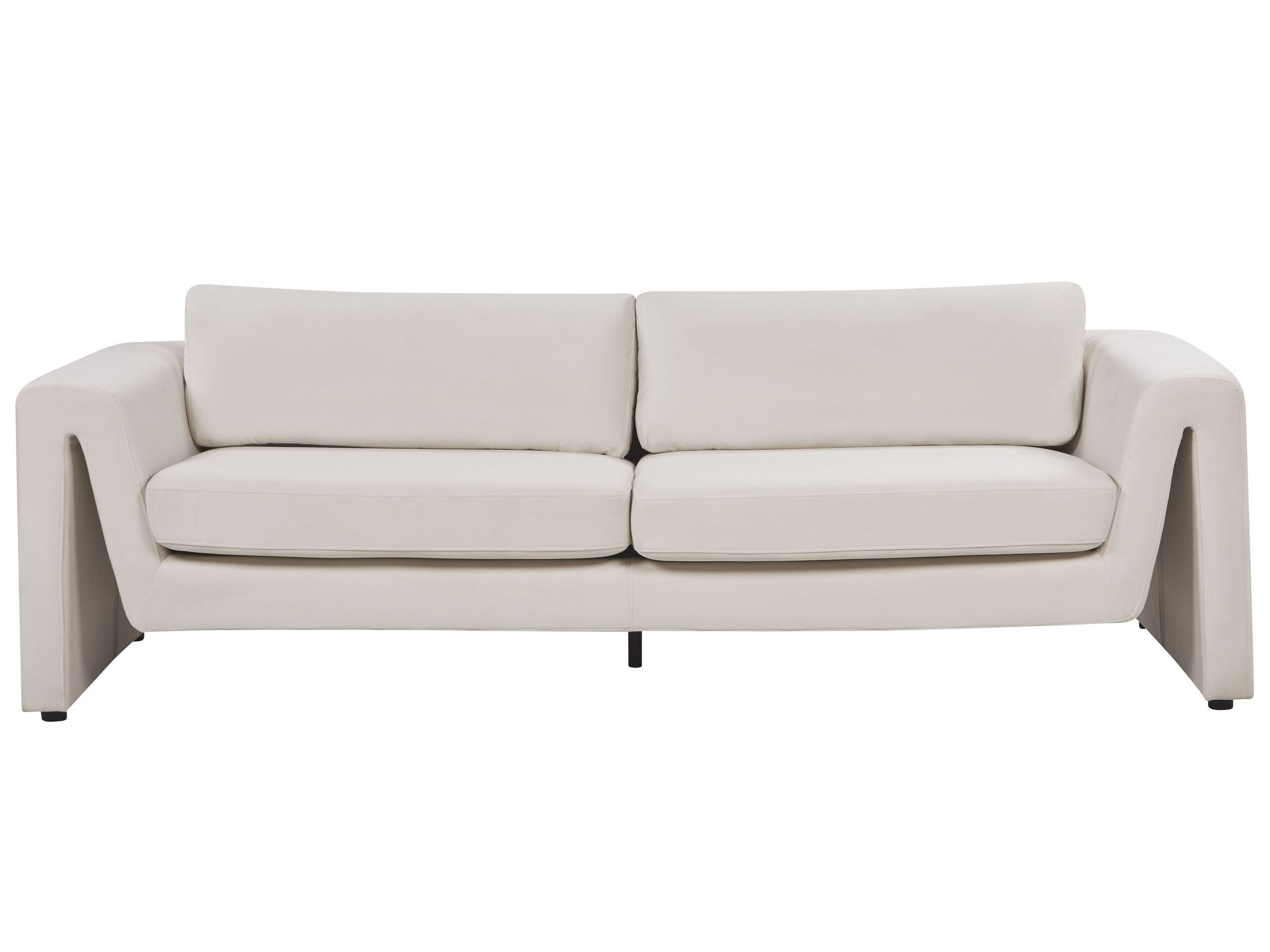 Sofa welurowa trzyosobowa jasnobeżowa