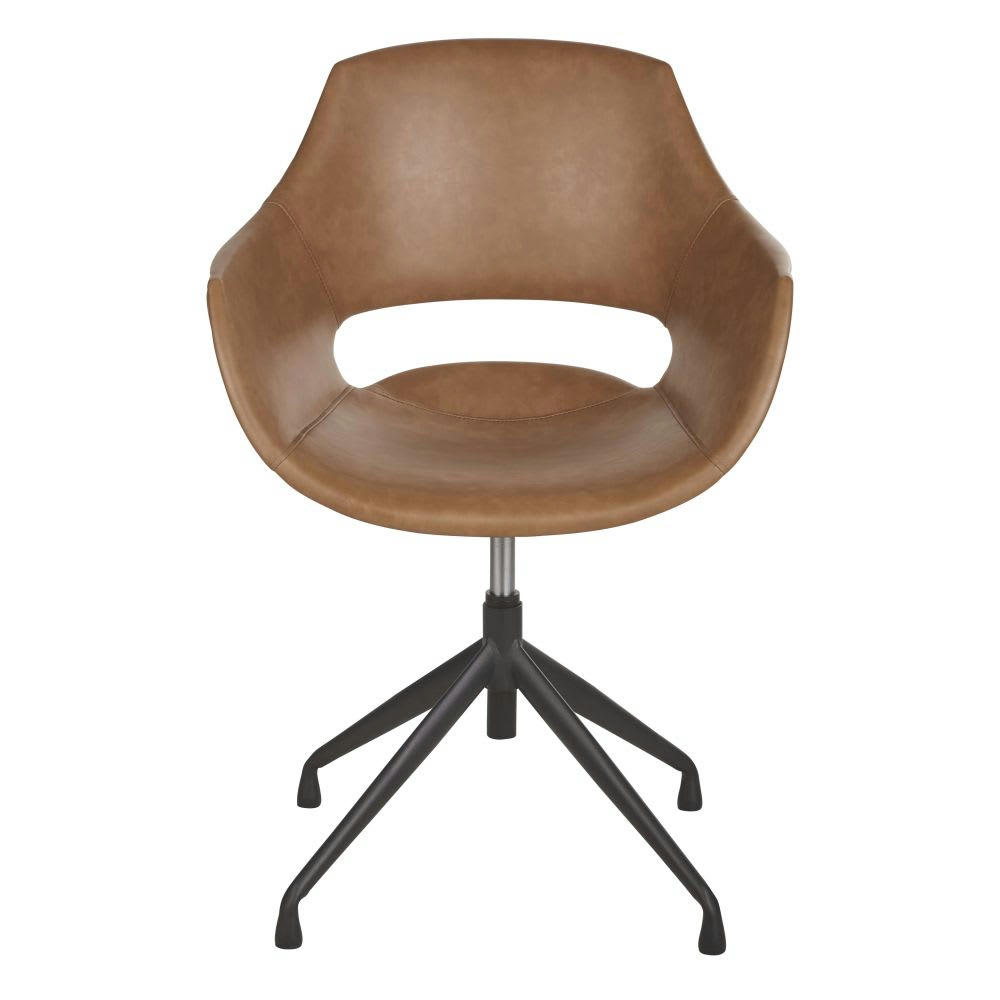 Baseball - Fauteuil de bureau marron imitation cuir vieilli