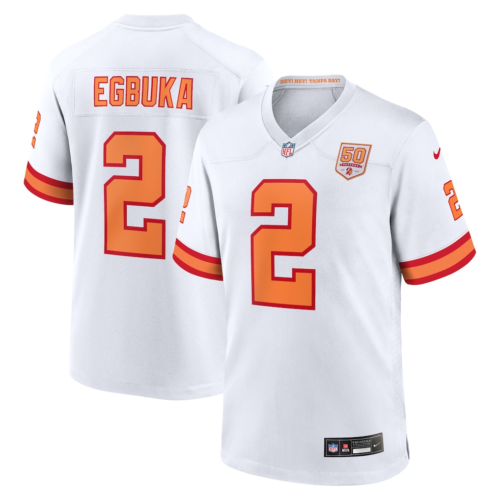 Emeka Egbuka Tampa Bay Buccaneers '76 Nike Alternate 50th Season  Game Jersey -  White