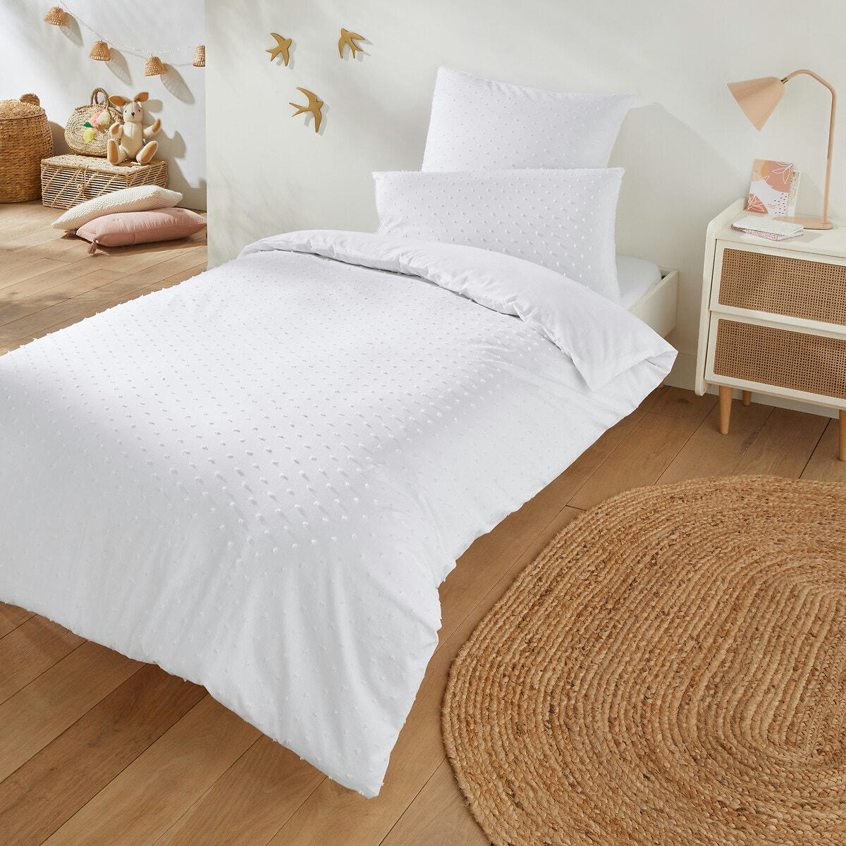 Housse de couette enfant coton plumetis, Hilda