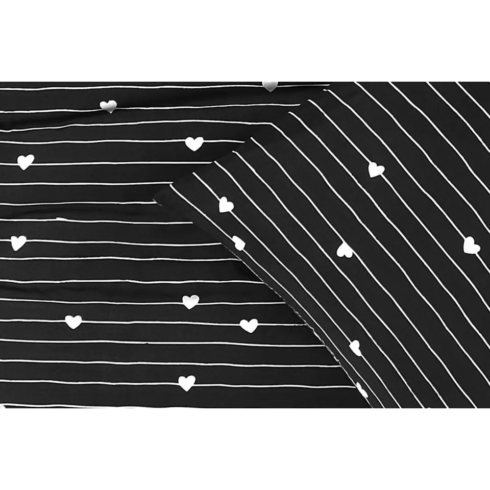 Dekbedovertrek Milou - zwart/wit - 200x220 cm