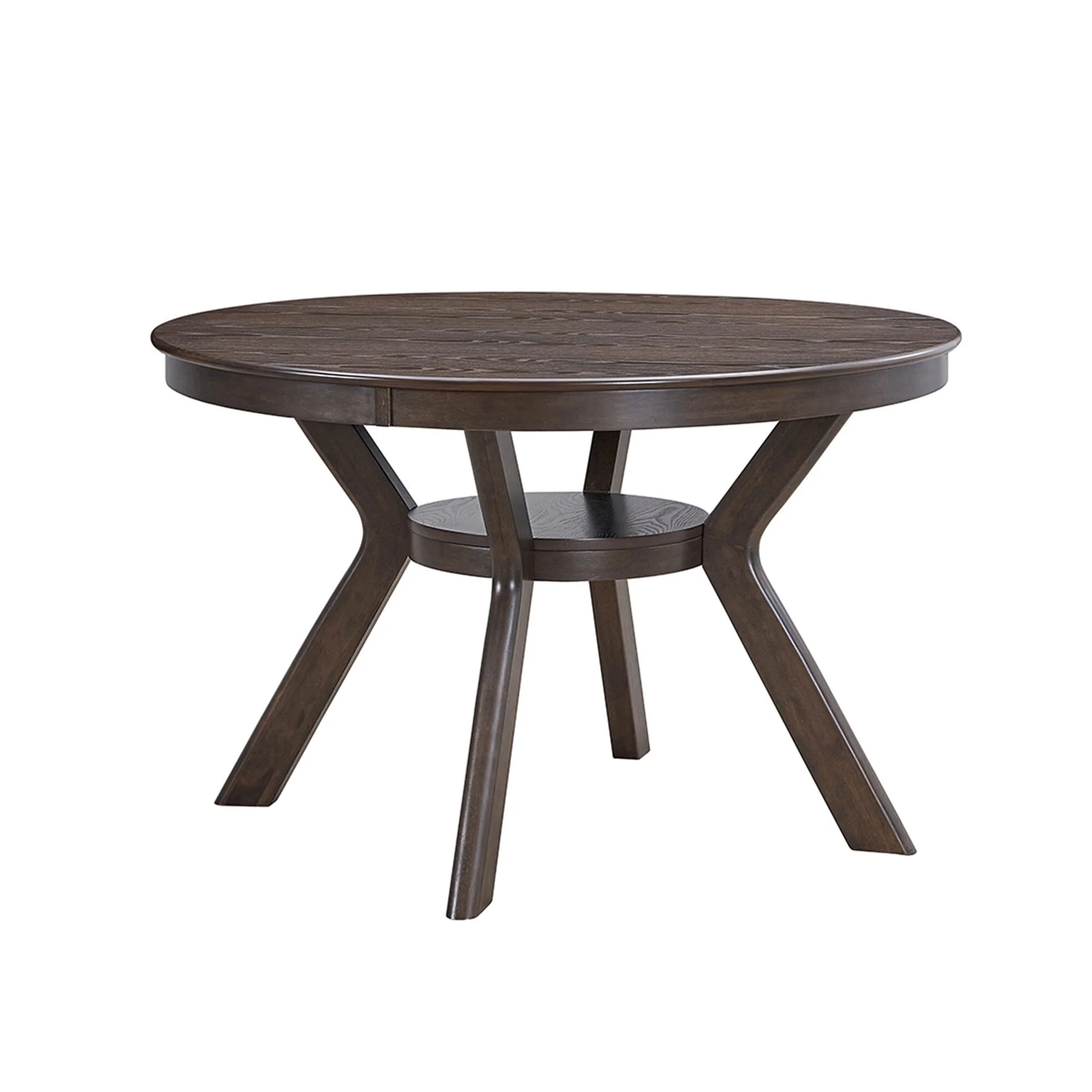 47.24''Round Rubber Wood Dining Table for 4-6 with Wooden Trestle Pedestal Base, Modern Kitchen Wooden Table Dinner Table