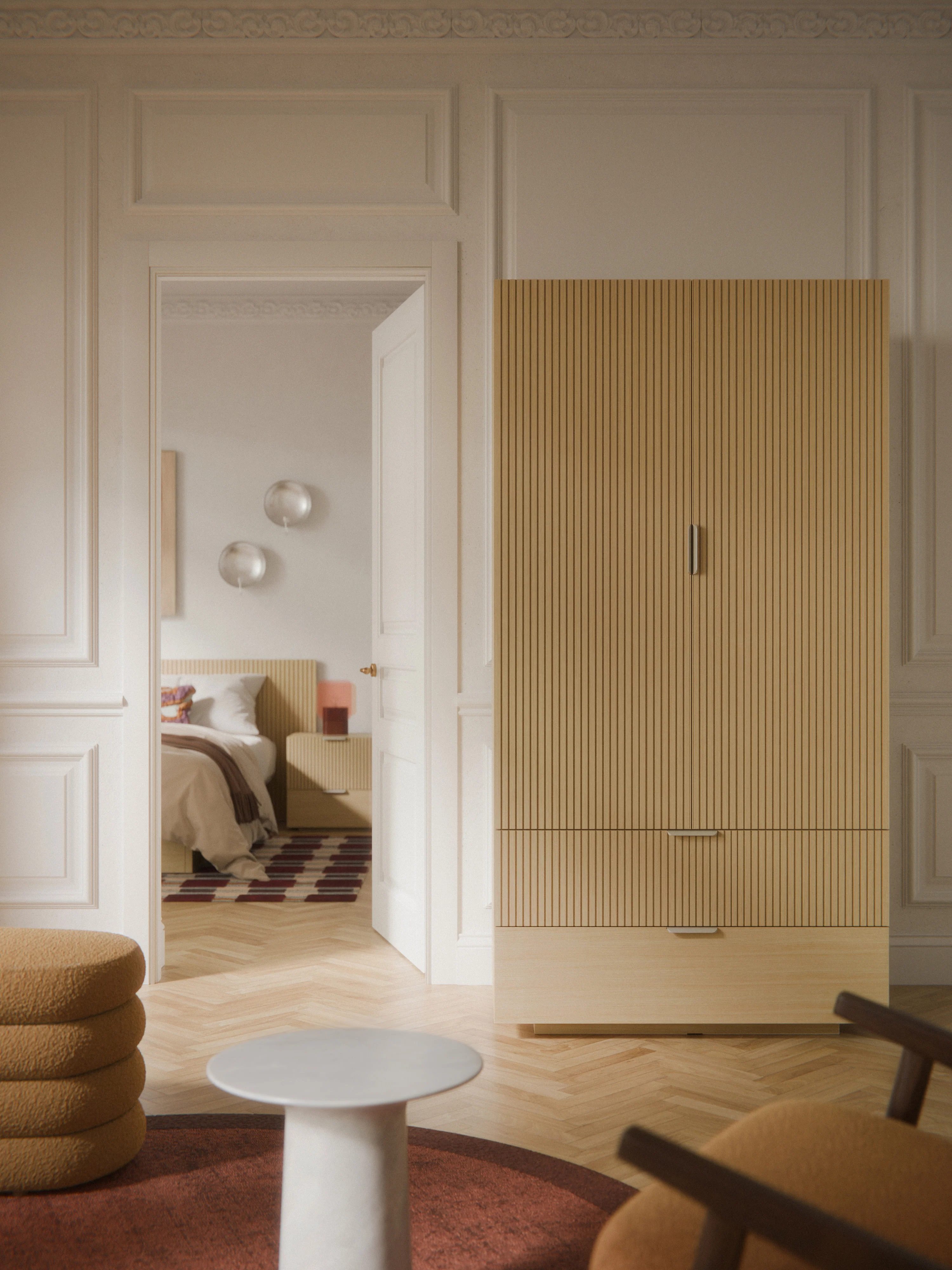 Kompakt-Kleiderschrank Sato aus Holz