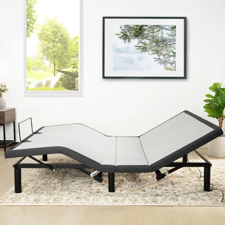 Adjustable Pain-Relieving Bed Frame Base, Electric with 3 Speed Head & Foot Incline Massage, Wireless Remote, USB Ports Charger