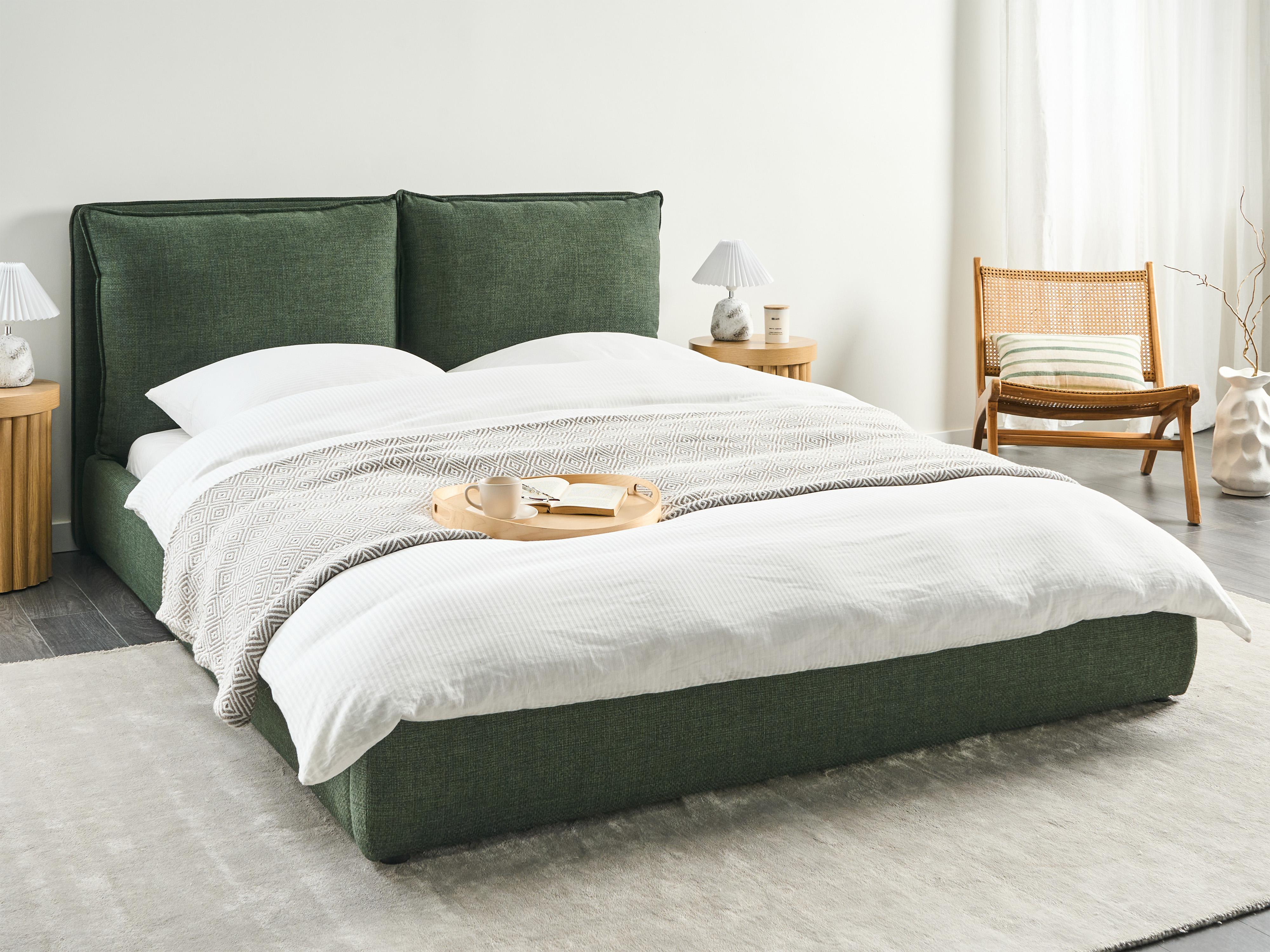 Bed Fabric BAJONNA 160 x 200 cm (EU King Size) Dark Green