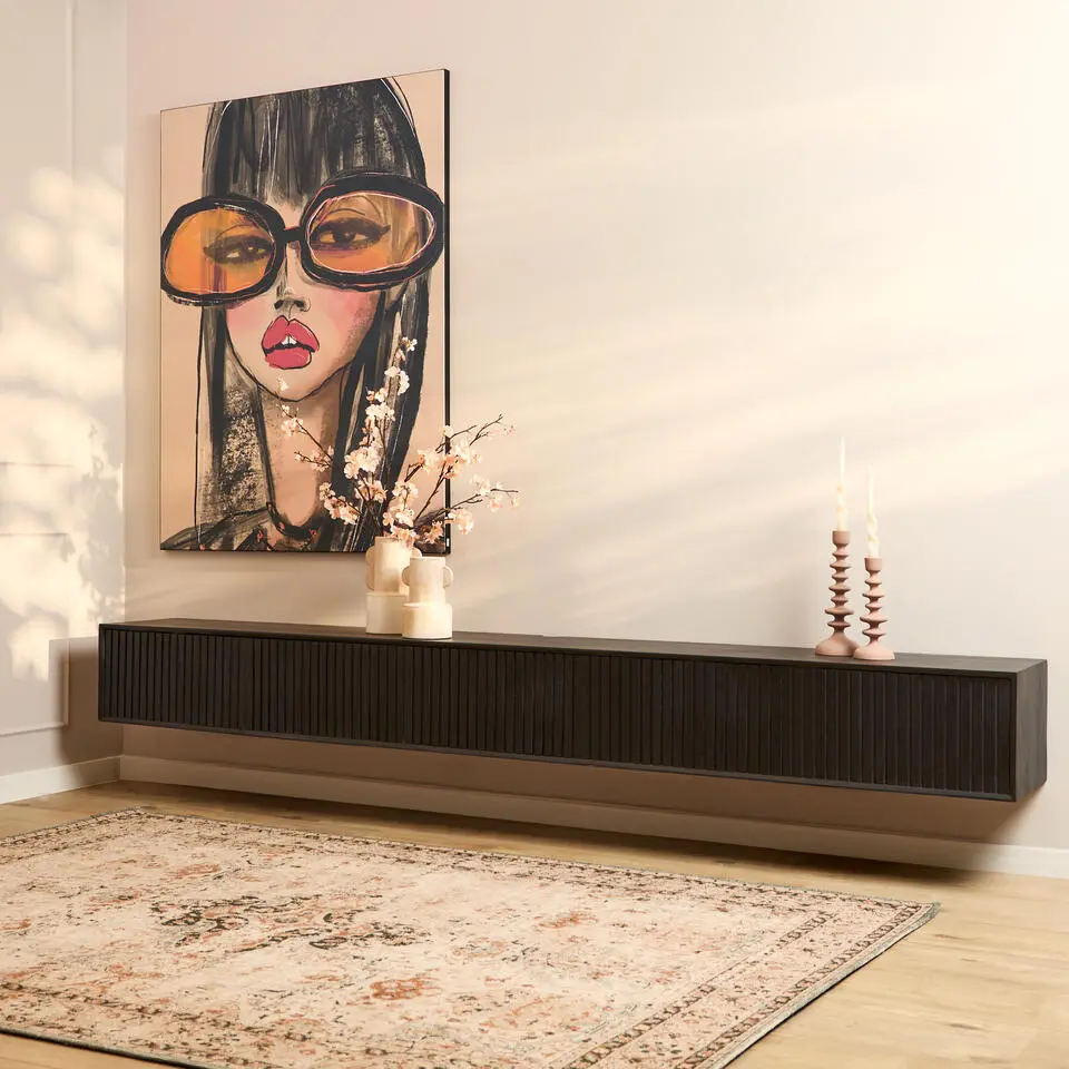 Starfurn - Tv meubel Madison - Zwart - 35x280x30 cm