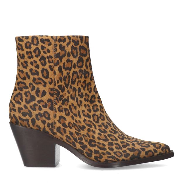 Leopard enkellaarsjes met hak