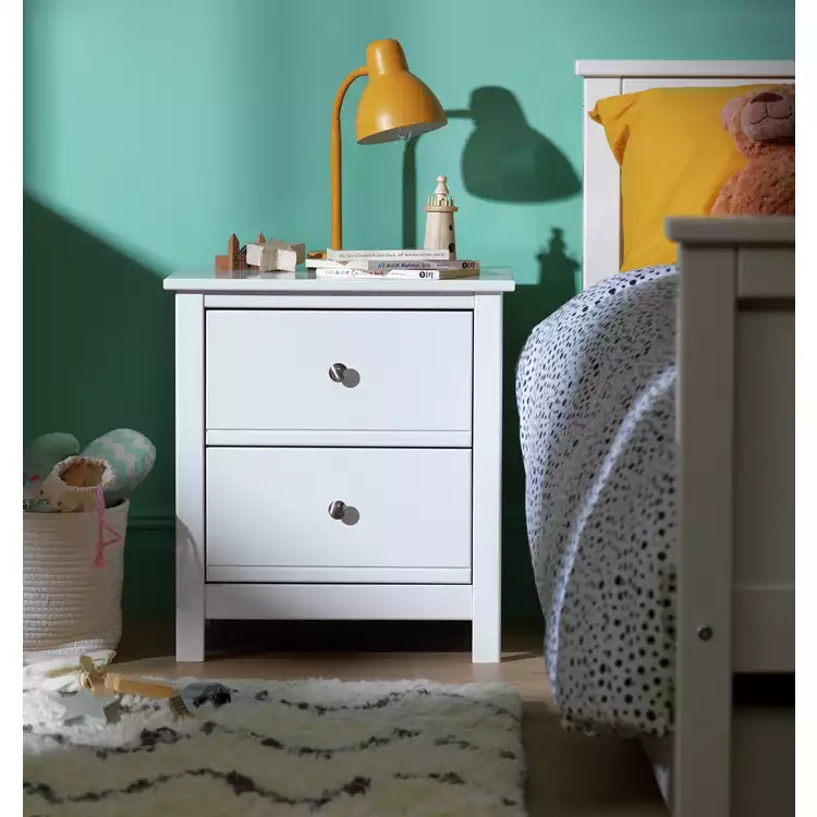 Habitat Brooklyn 2 Drawer Bedside Table - White