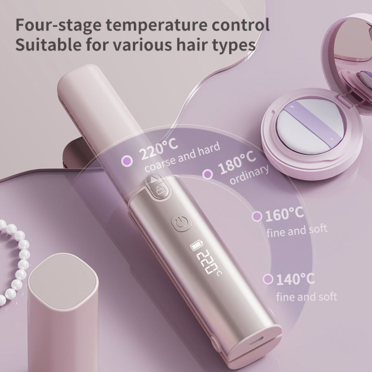 Quipulse Wireless Styling Brush for Straightening and Curling