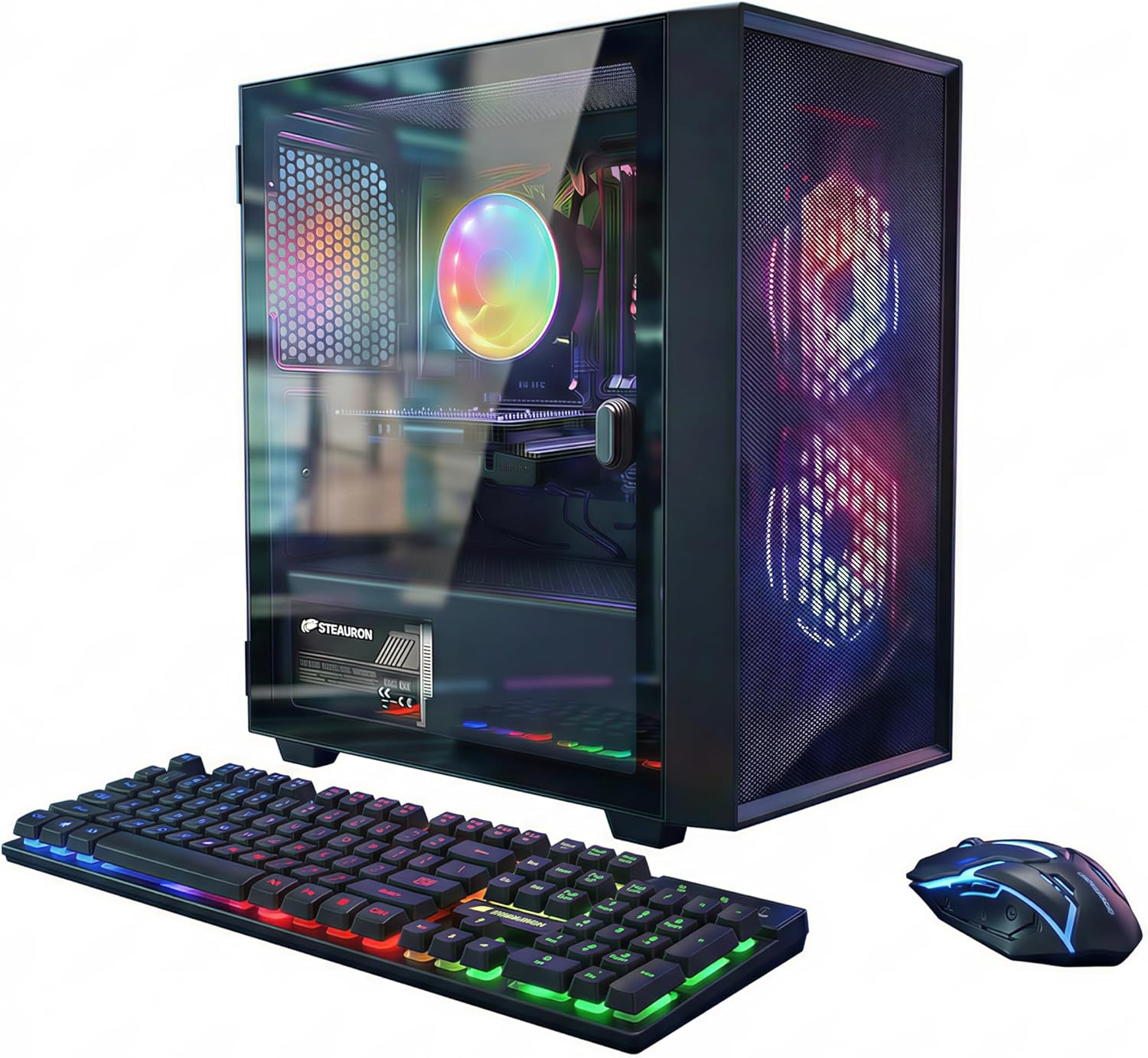 STGAubron Gaming PC Computer Desktop  Intel Core i5 up to 3.6G  Radeon RX 550  16G RAM  512G SSD  WiFi 6  BT 5.0  RGB Fan x2  Windows 11 Home