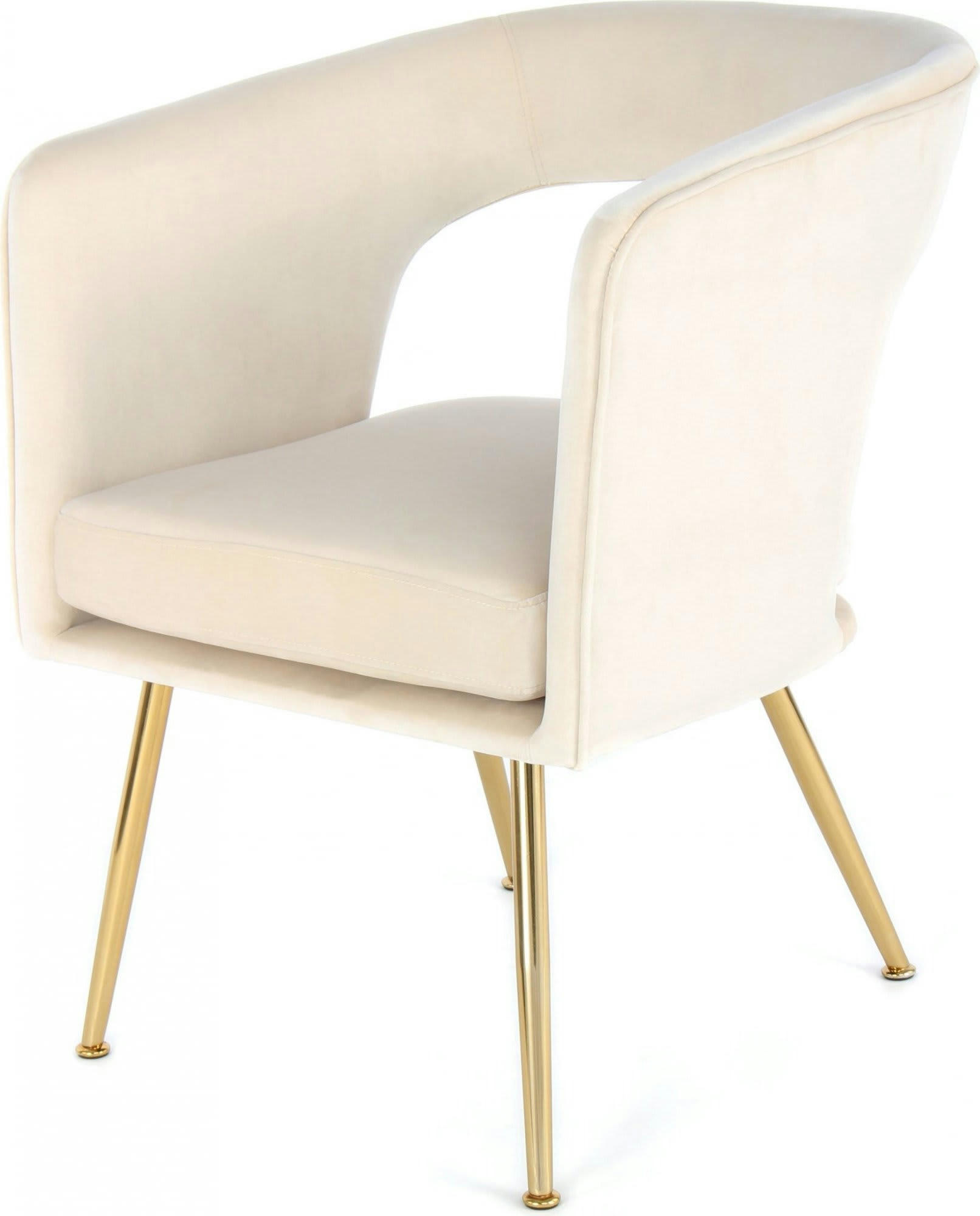 JOLENE - Fauteuil Velours Beige H. assise 45 cm