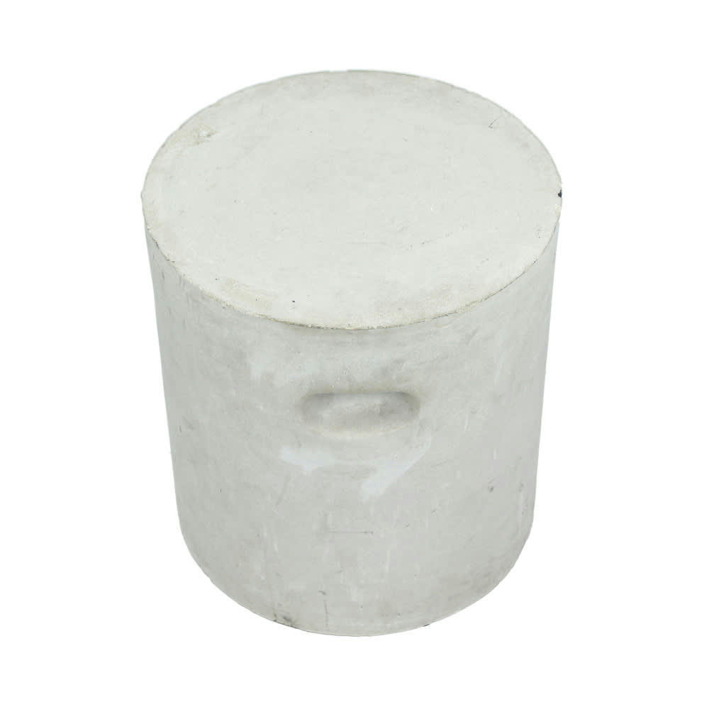 FIBRE - Tabouret rond effet béton blanc