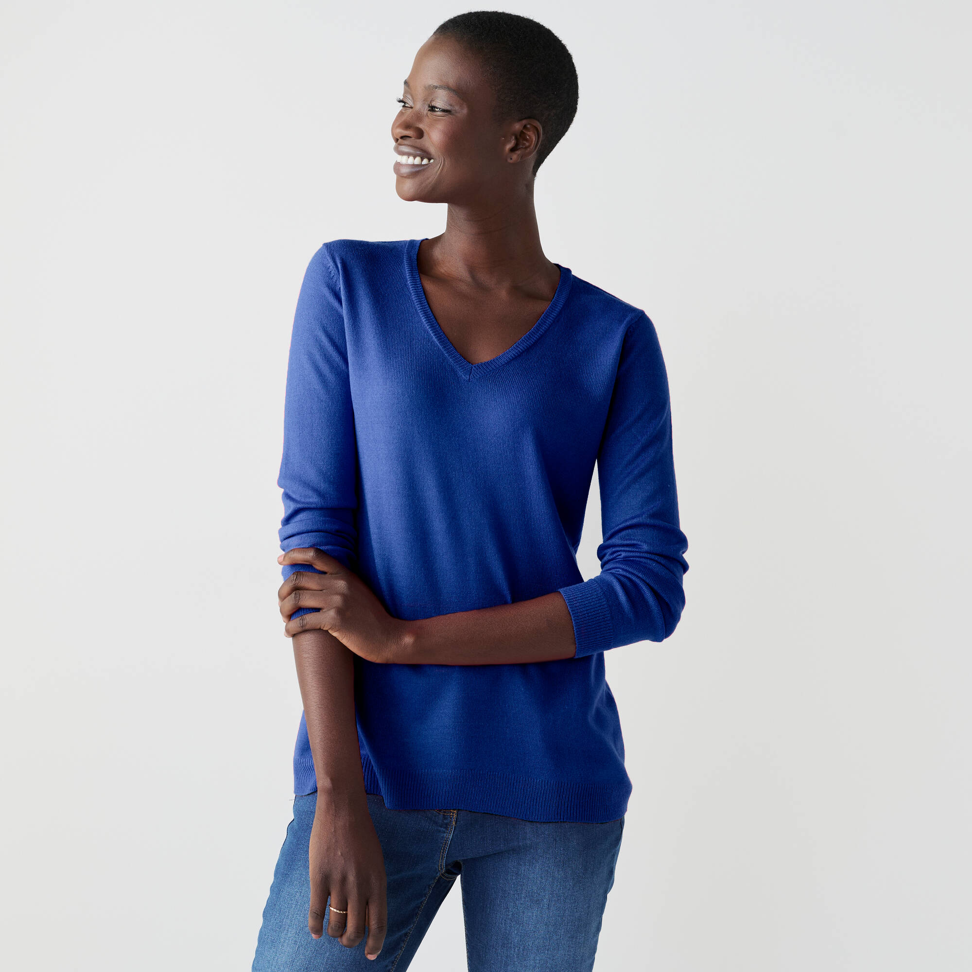 Pull col V, toucher doux