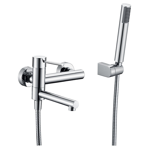 Mitigeur baignoiredouche chrome en laiton et zamak avec flexible metal 170 cm