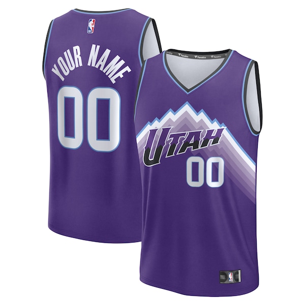 Utah Jazz  Fast Break Replica Custom Jersey - Purple - Icon Edition/White/Black
