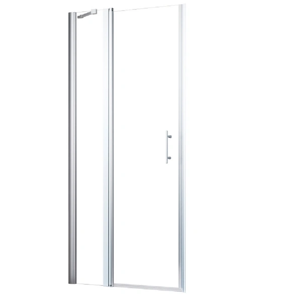 Drehtür, Höhe: 195 cm, edelsilber, Scheibenstärke: 6 mm