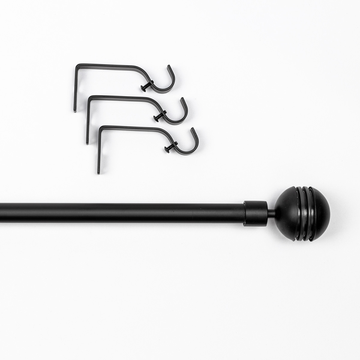 Kit varão extensível preto 120-210cm d19cm