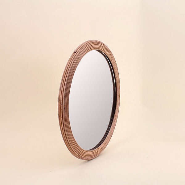 Miroir rond contour rotin 45cm