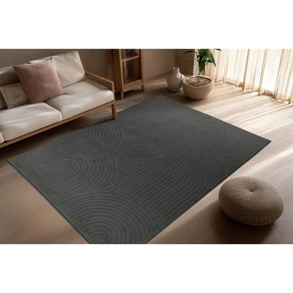 Lalee Vloerkleed Japandi stijl - Laagpolig - 160x230 cm grijs