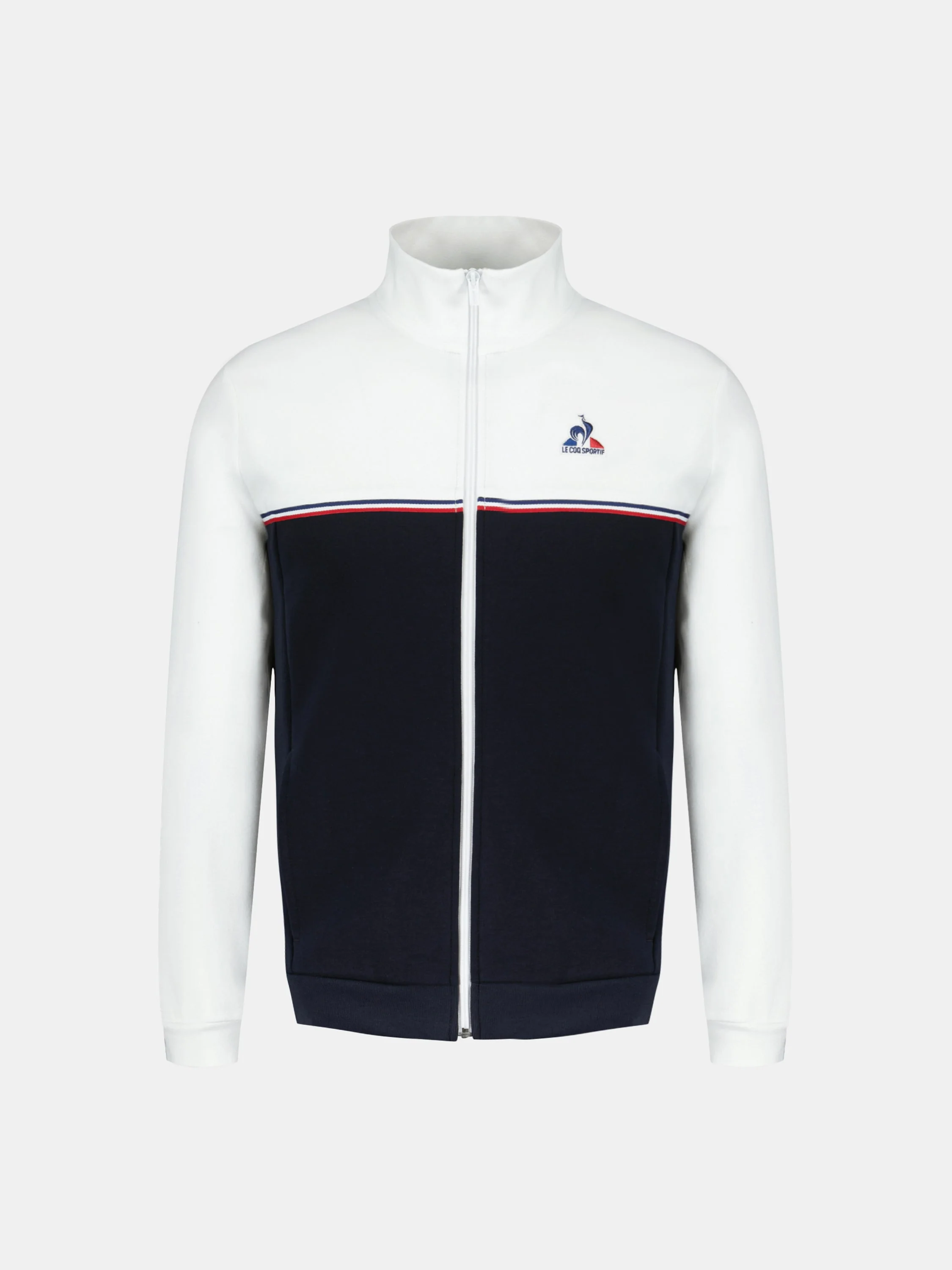 Veste zippée colorblock double face avec détail tricolore