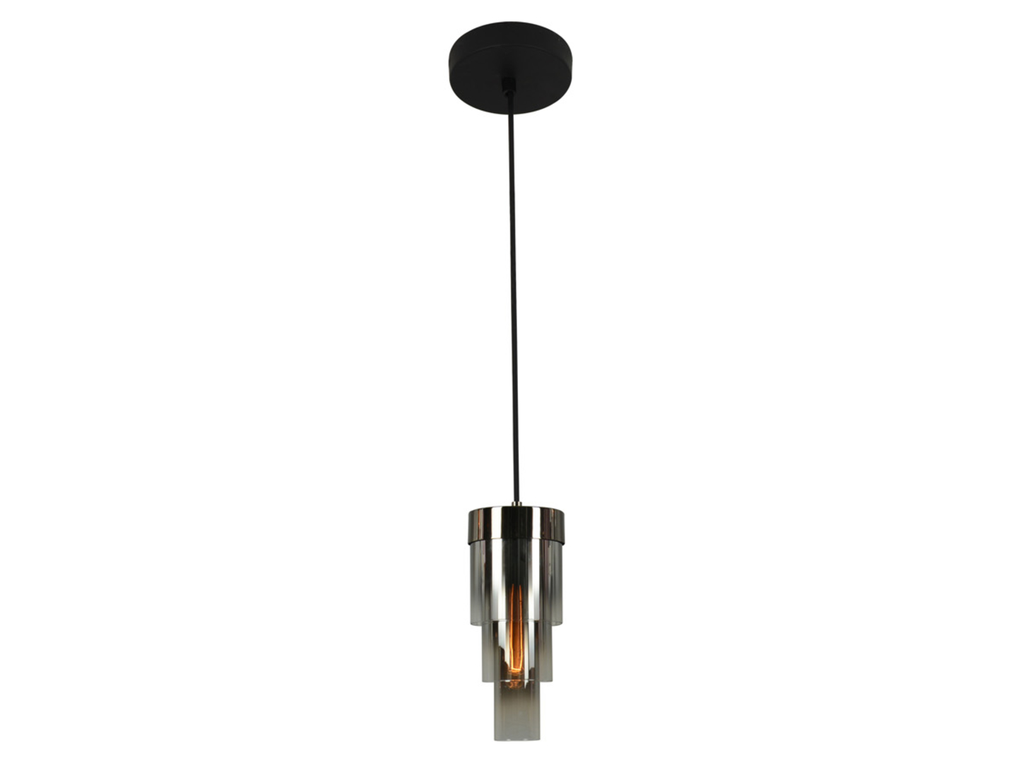 Lampa wisząca Grans szklana czarny chrom
