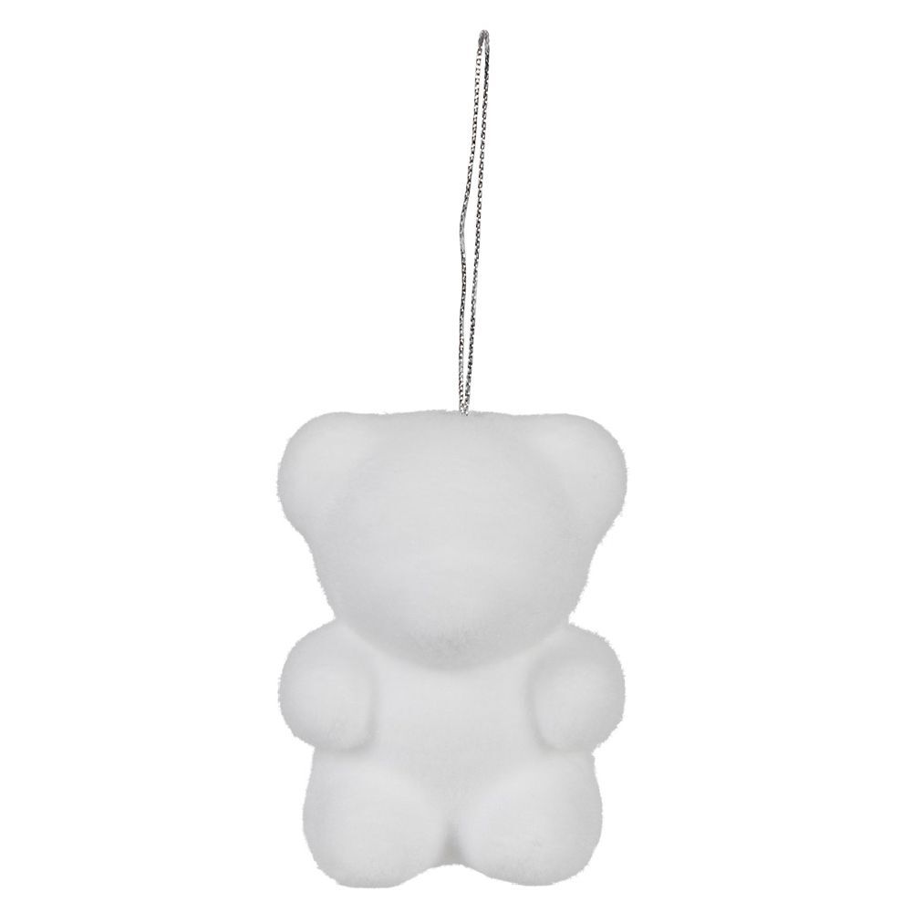 Ours blanc à suspendre No&euml;l x5
