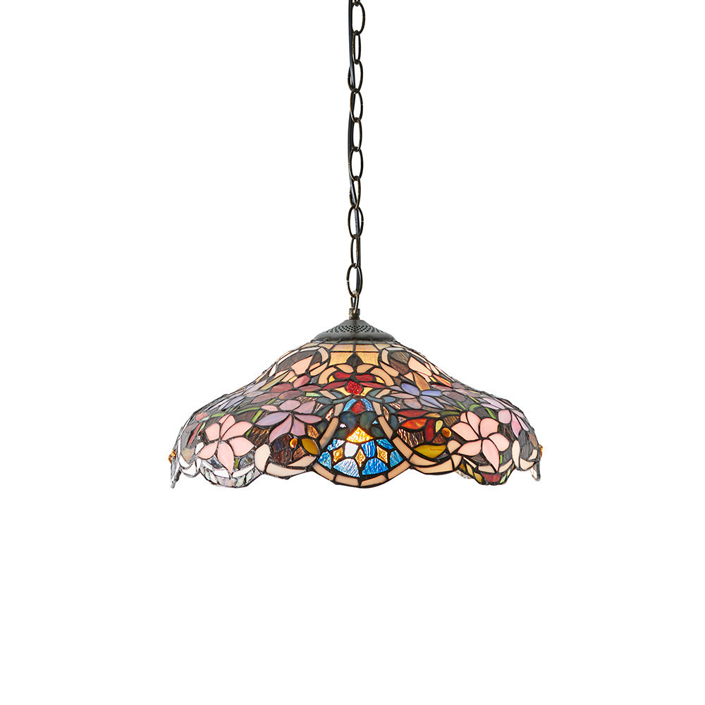 Lampa wisząca SULLIVAN kwiaty brązowa 1xE27x40W IP20 Tiffany