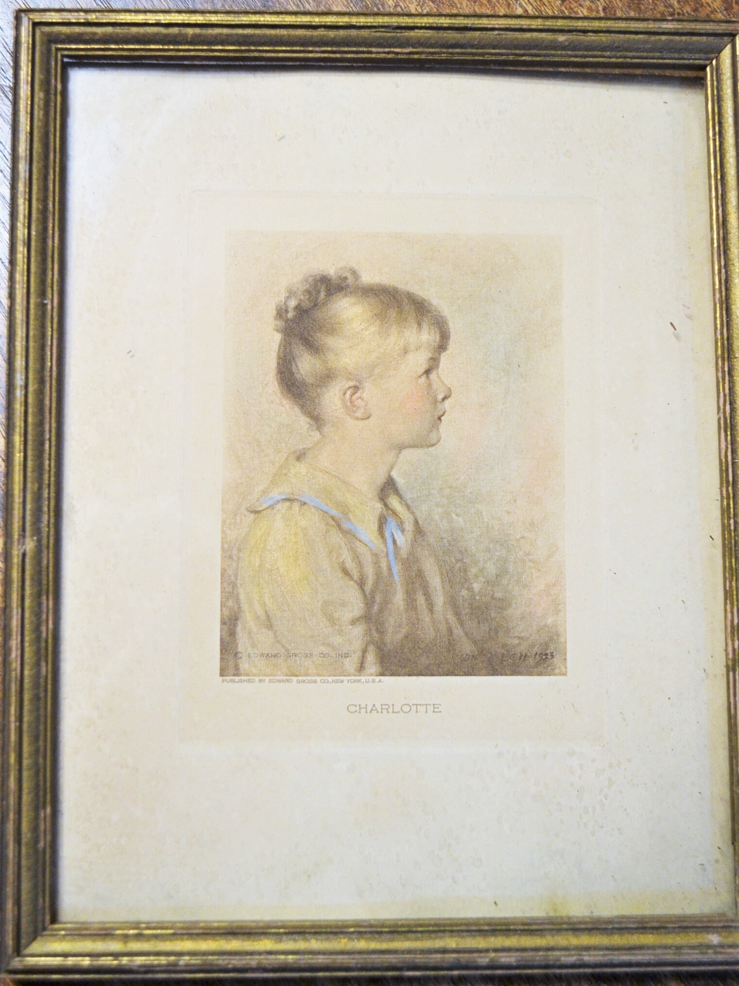Vintage Charlotte and Peter Prints, Framed Wall Decor, Edward Goss Co.