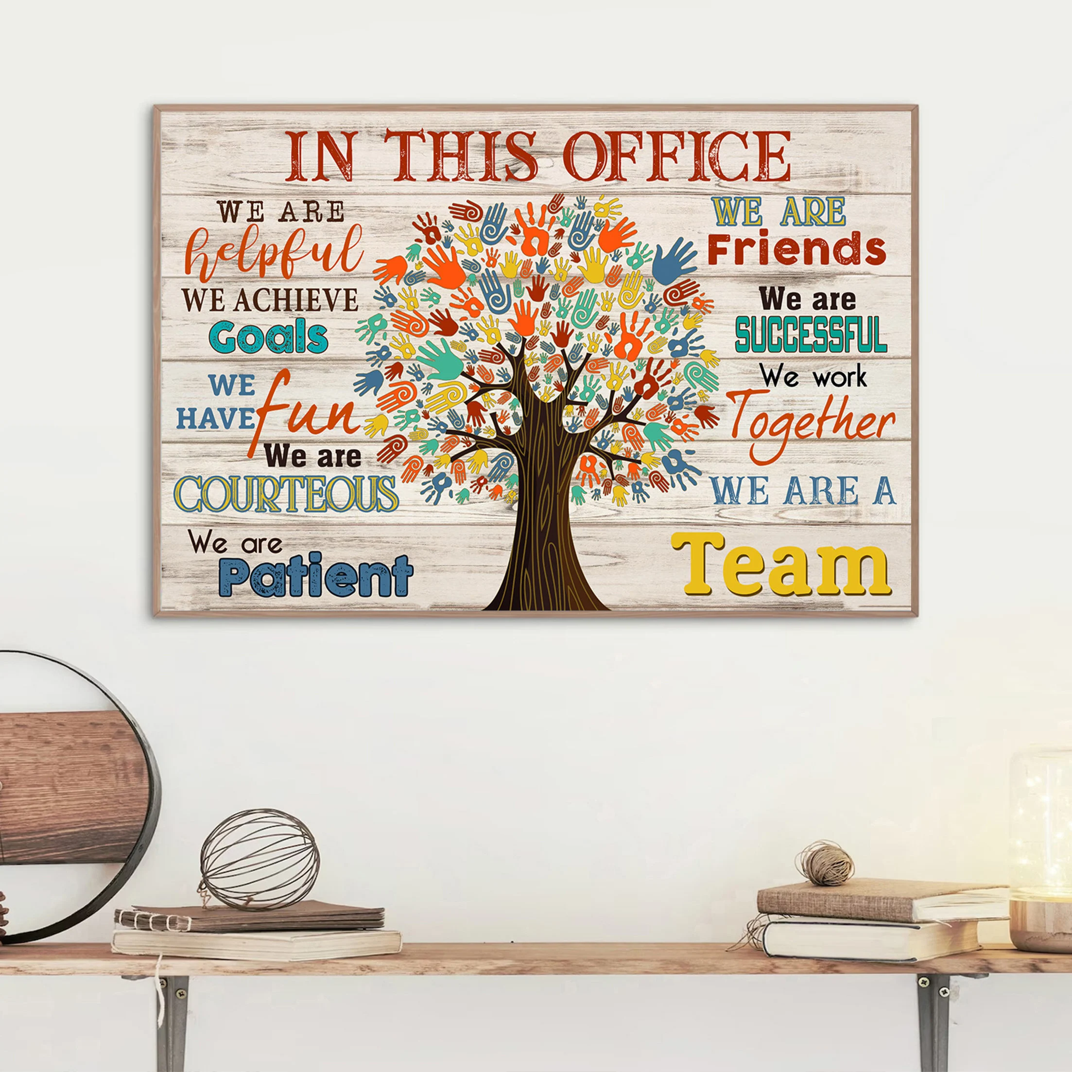 In This Office We Are A Team Poster, Positive Workplace Wall Art, Motivational Office Decor, Gift for Coworkers, Boss, Office Wall Print