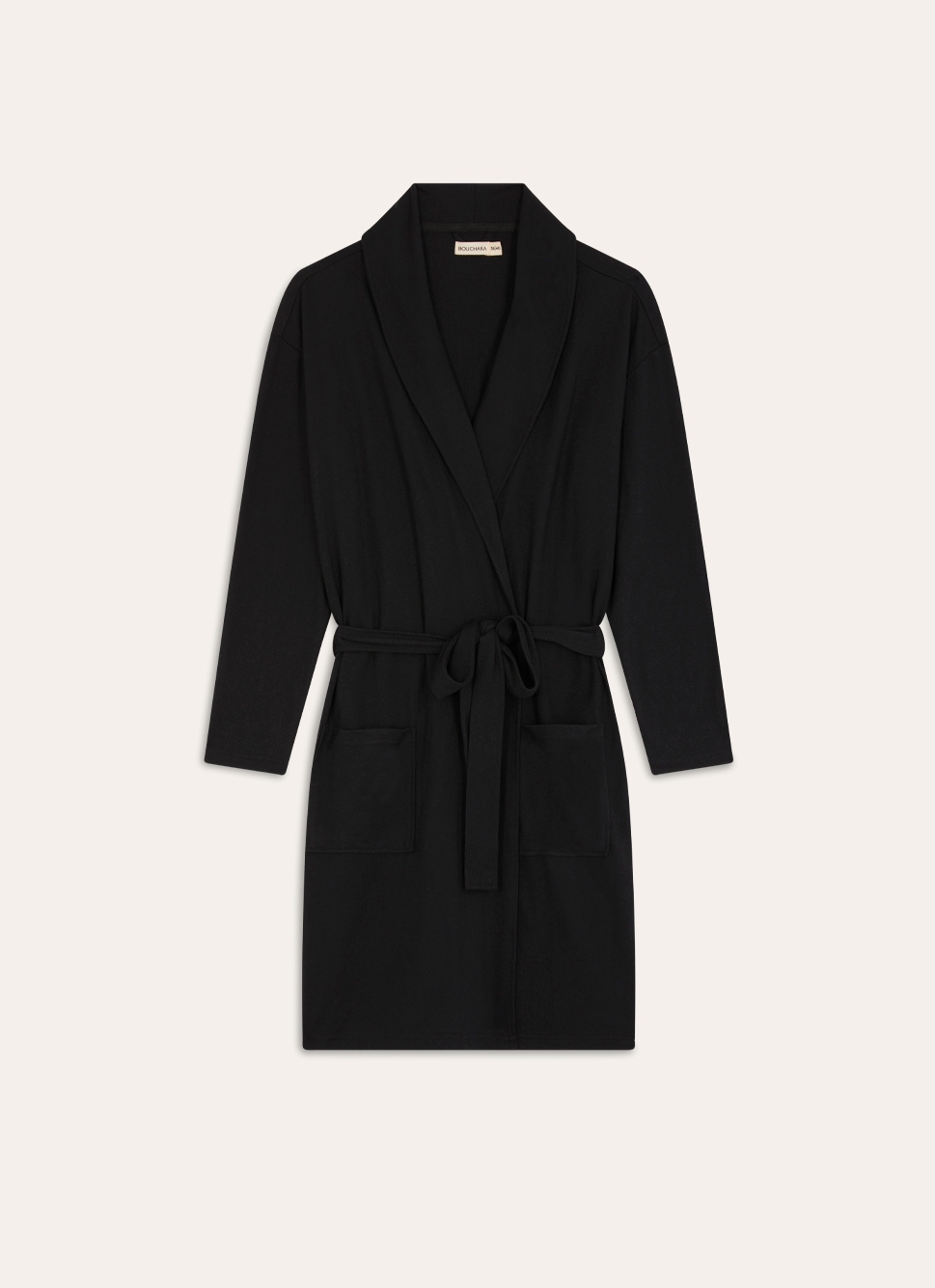 GILET COL CHÂLE EN MAILLE Noir