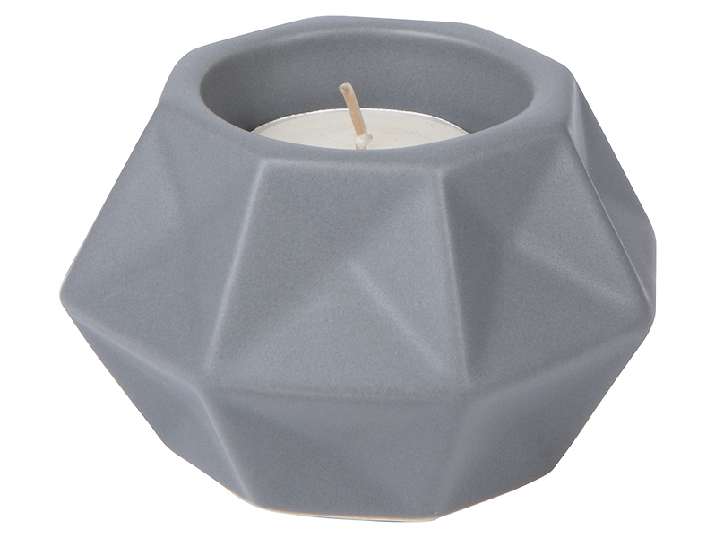 Świecznik ceramiczny 10 cm szary