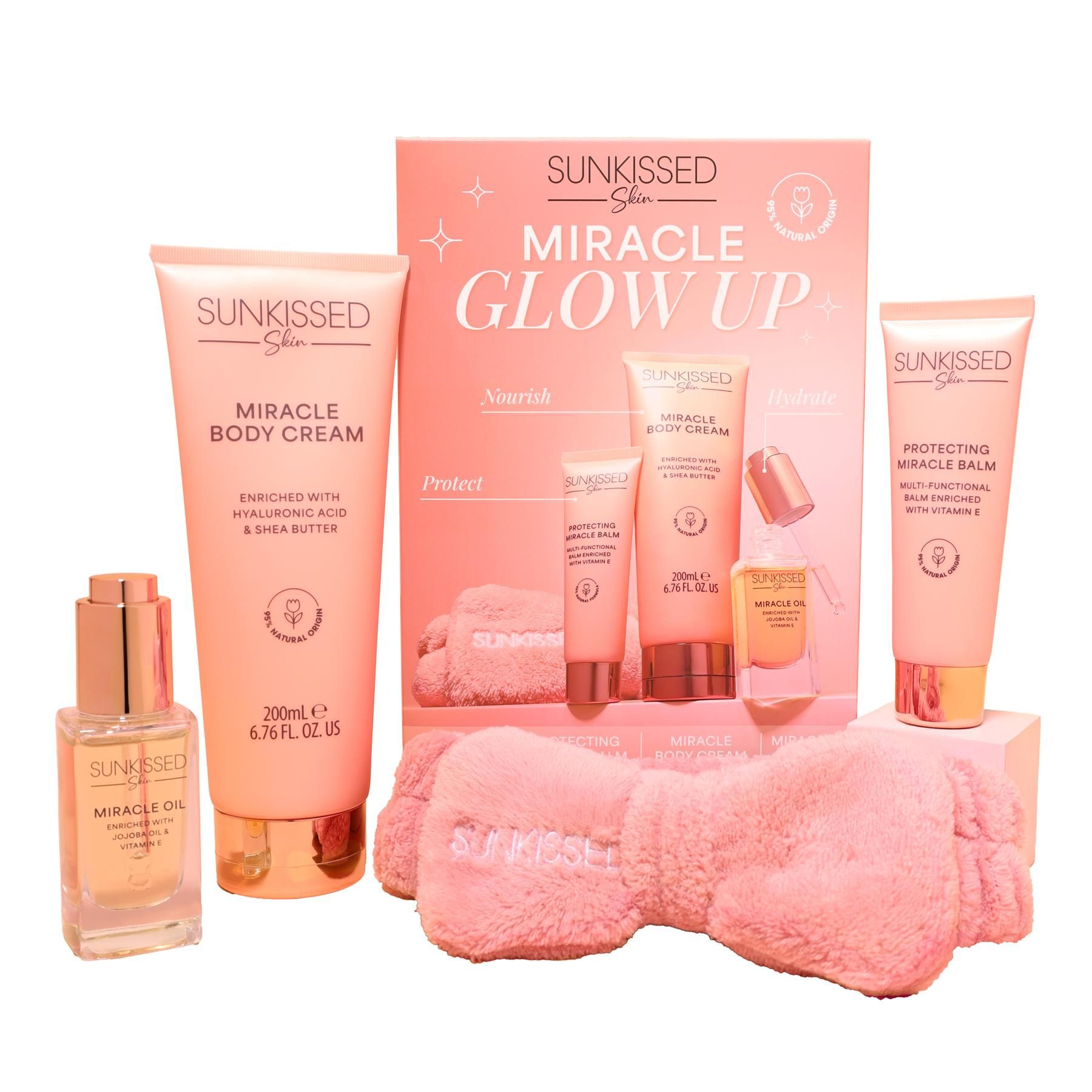 Sunkissed Miracle Glow Set – Headband, Balm 40ml, Oil 30ml, Body Cream 200ml