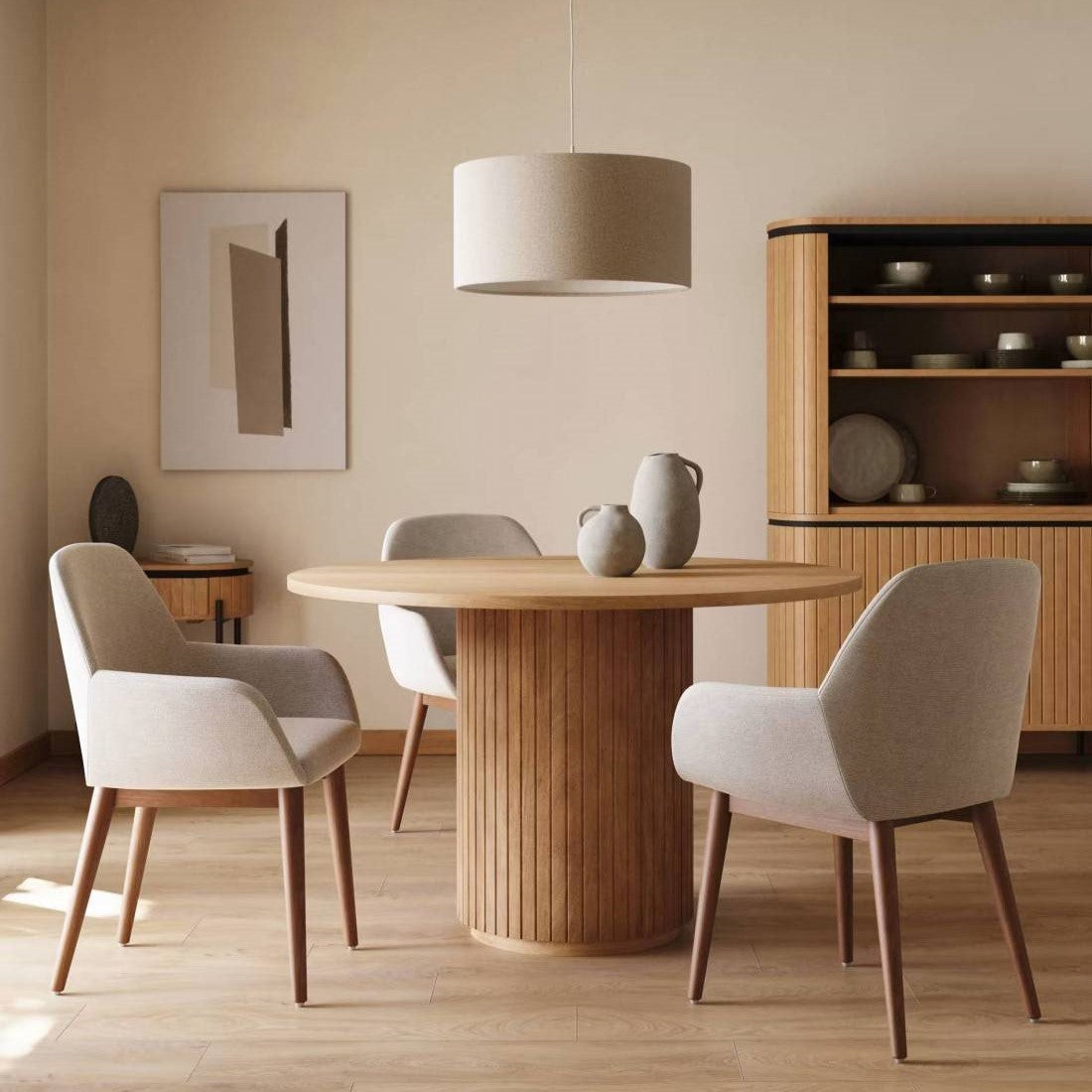 Kave Home Licia Eettafel - Ø 120 cm - Bruin