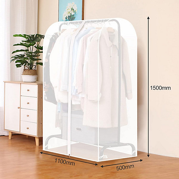BASHLWUA Housse Vetement Penderie Anti Mite Translucide 110cm, Housses de Vêtements avec Zip, Housse Rangement Vetement Penderie p