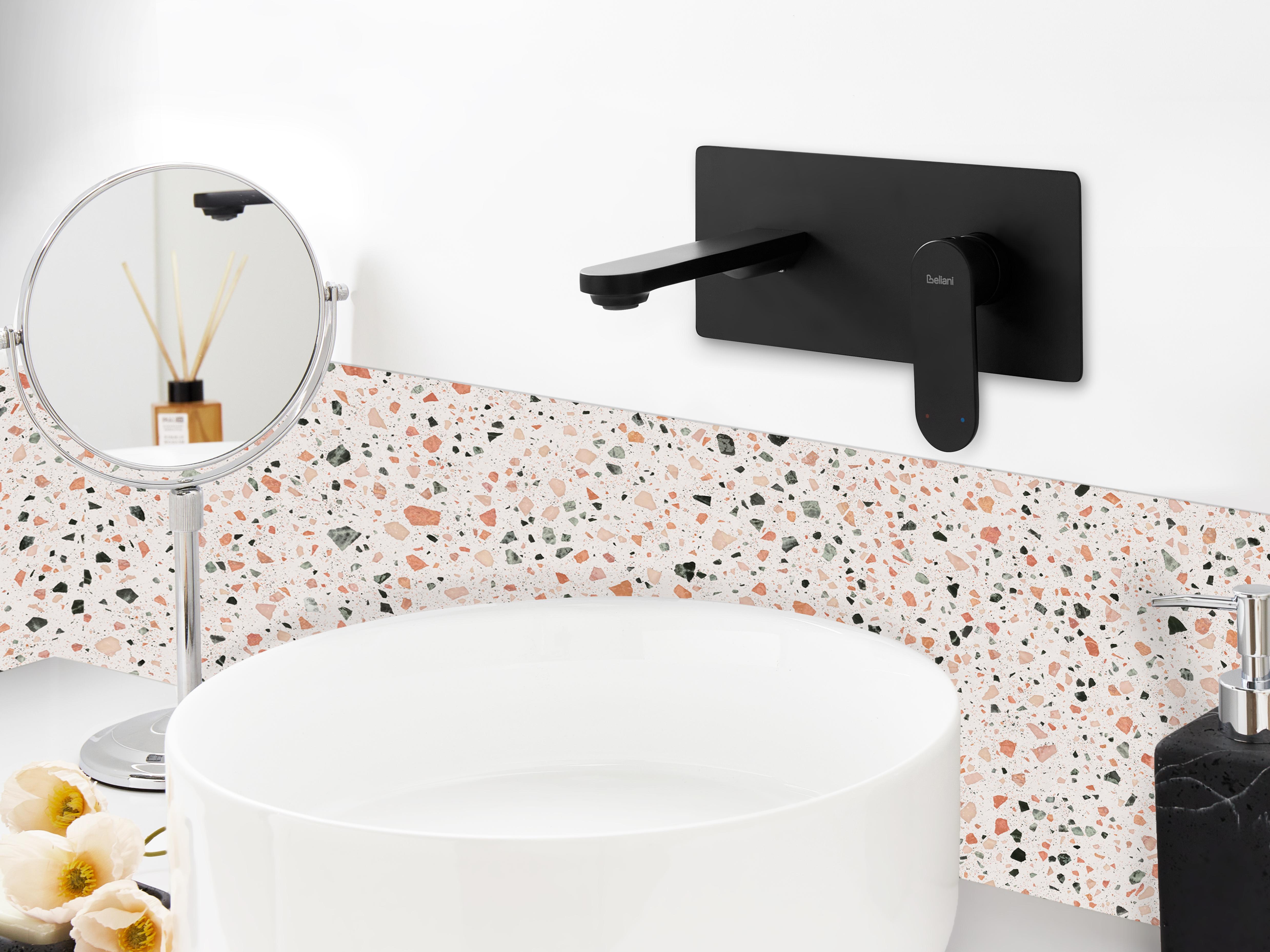 Wall Mounted Basin Mixer Tap CHUNGARA Brass Black
