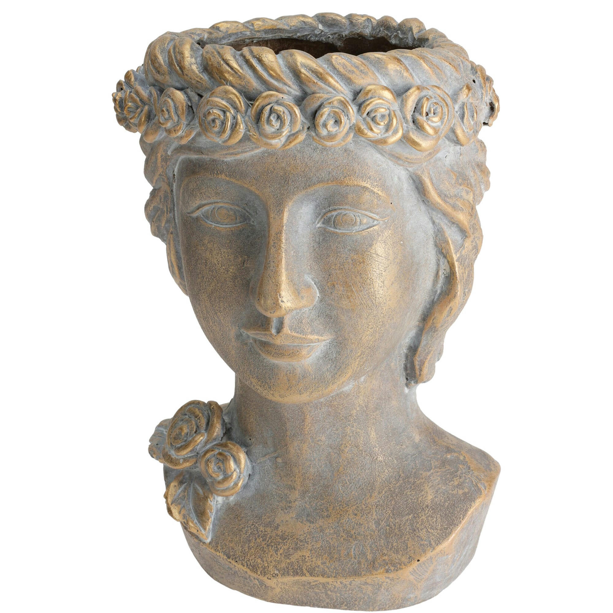 - Cache-pot en résine tête 20.5x19x33cm