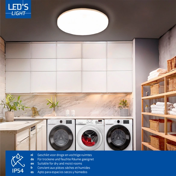 Deckenleuchte, 8 W, 720-1440 lm, 3000-6000K, IP54, CCT, dimmbar